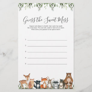 Baby Shower des Animaux de la Forêt Devinez le Dou