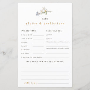 Baby shower des avis et des prévisions fleurs sauv