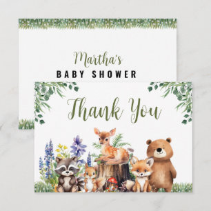 Baby shower des bois   CARTE DE REMERCIEMENTS