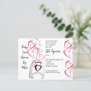 Baby shower des Coeurs roses par Invitation postal