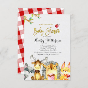 Baby shower des créatures de Woodland - Carte de g