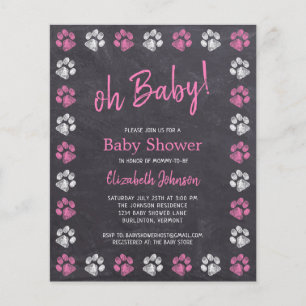 Baby shower des Empreintes de pattes de tableau ro