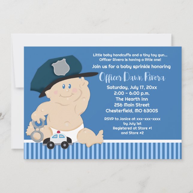 BABY SHOWER des flics de POLICE Invitation 5x7 (Devant)