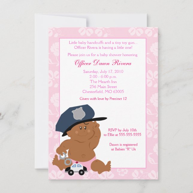 BABY SHOWER des flics de POLICE Invitation 5x7 (Devant)