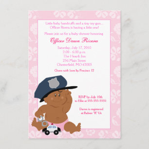 BABY SHOWER des flics de POLICE Invitation 5x7