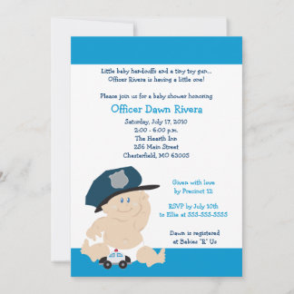 BABY SHOWER des flics de POLICE Invitation 5x7