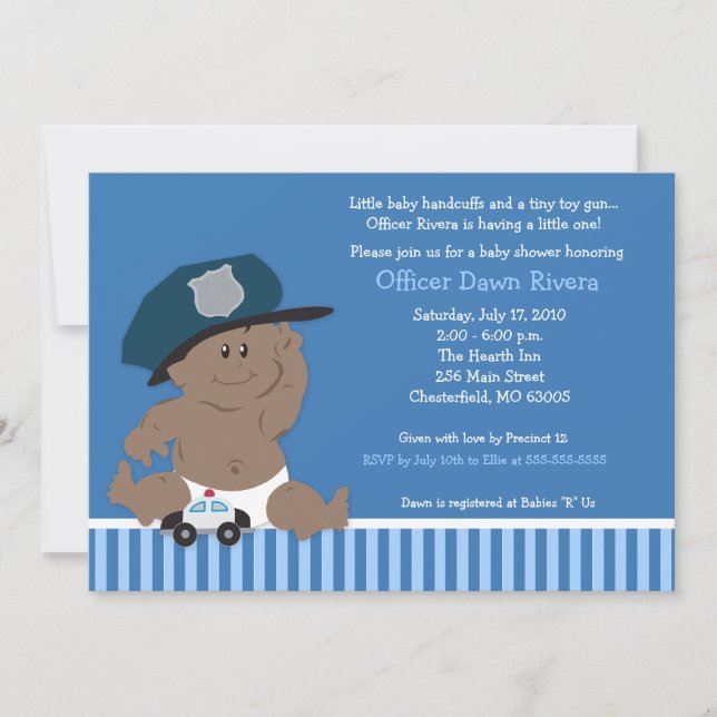 BABY SHOWER des flics de POLICE Invitation 5x7 (Devant)