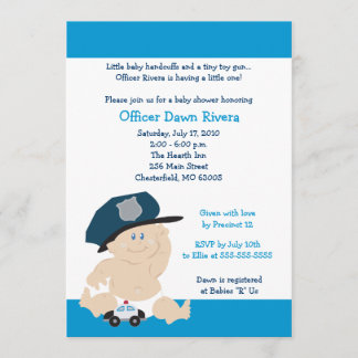 BABY SHOWER des flics de POLICE Invitation 5x7