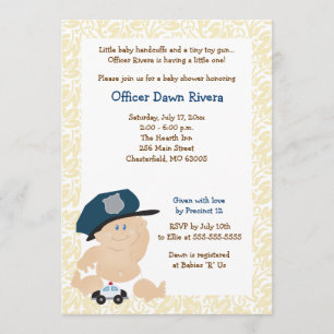 BABY SHOWER des flics de POLICE Invitation 5x7