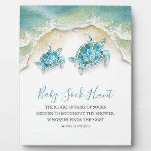 Baby shower des Jeux de la tortue côtière Plaque