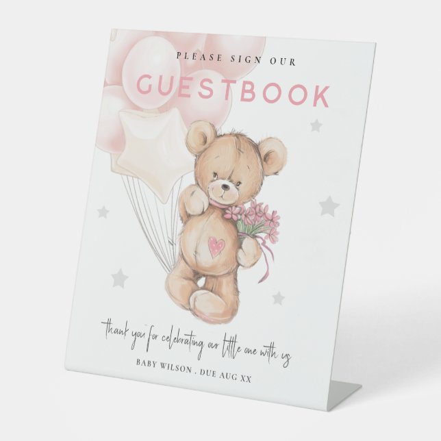 Baby shower des signes du livre d'or blanc (Recto)