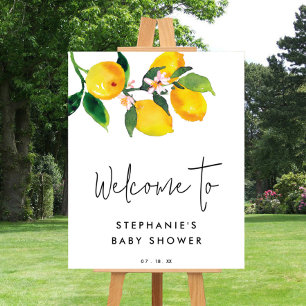 Baby shower d'été aux agrumes de citron Affiche de