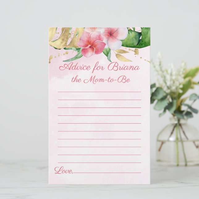 Baby shower d'été tropical moderne Conseils (Debout devant)