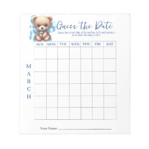 Baby shower devine le Bloc-notes d'activité Date G