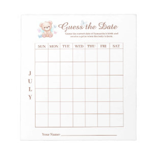 Baby shower devine le Bloc-notes d'activité Date G