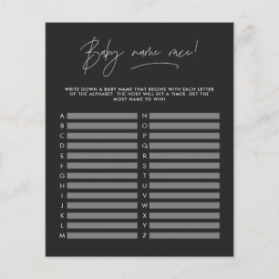 Baby shower devine le nom moderne noir