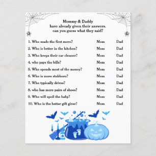 Baby shower d'Halloween Devinez Qui maman ou papa