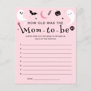 Baby shower d'Halloween rose Quel âge a maman Jeu