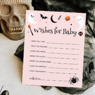 Baby shower d'Halloween rose Voeux pour Baby Game