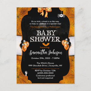 Baby shower d'Halloween Spiderweb Invitation