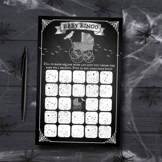 Baby shower d'Halloween vintage poutre Bingo (Créateur téléchargé)