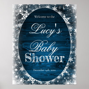 Baby shower d'hiver Affiche de bienvenue