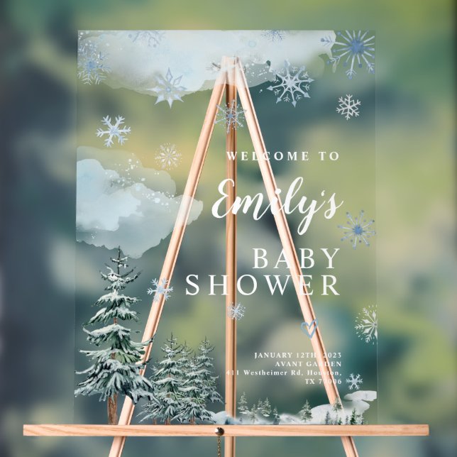 Baby shower d'hiver Affiche de bienvenue, Baby sho (Neutre)