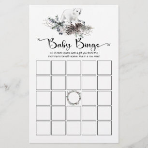 Baby shower d'hiver baby bingo jeu