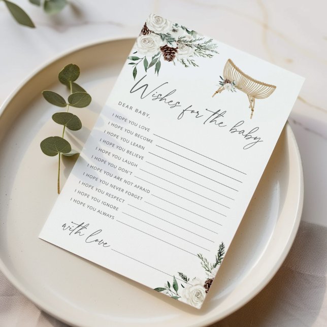 Baby shower d'hiver boho nursery souhaits pour béb (Créateur téléchargé)