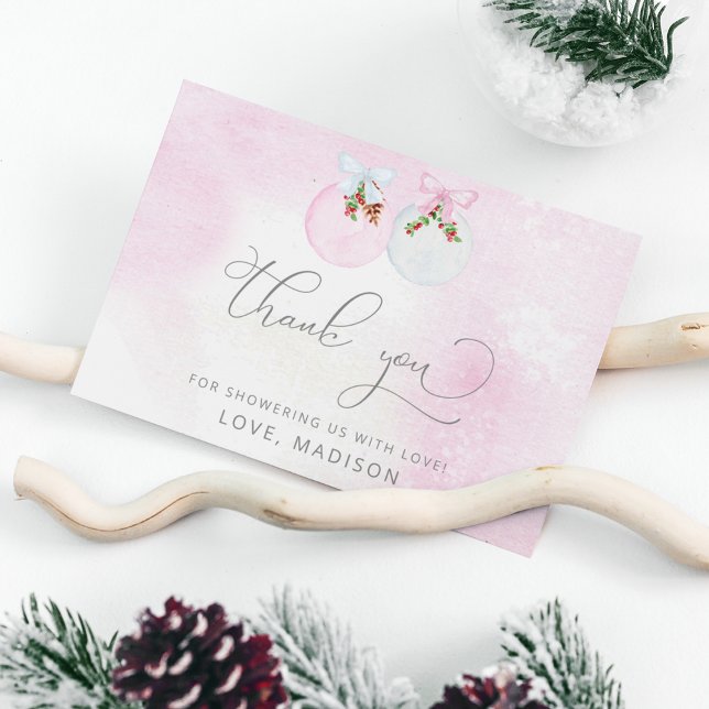 Baby shower d'hiver carte de remerciements de neig (Créateur téléchargé)