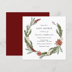 Baby shower d'hiver de Noël Invitation
