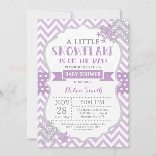 Baby shower d'hiver Invitation Fléau de neige viol (Devant)
