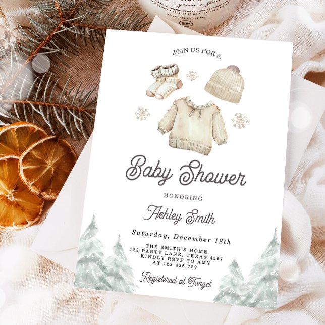 Baby shower d'hiver Invitation froid Dehors Noël (Créateur téléchargé)