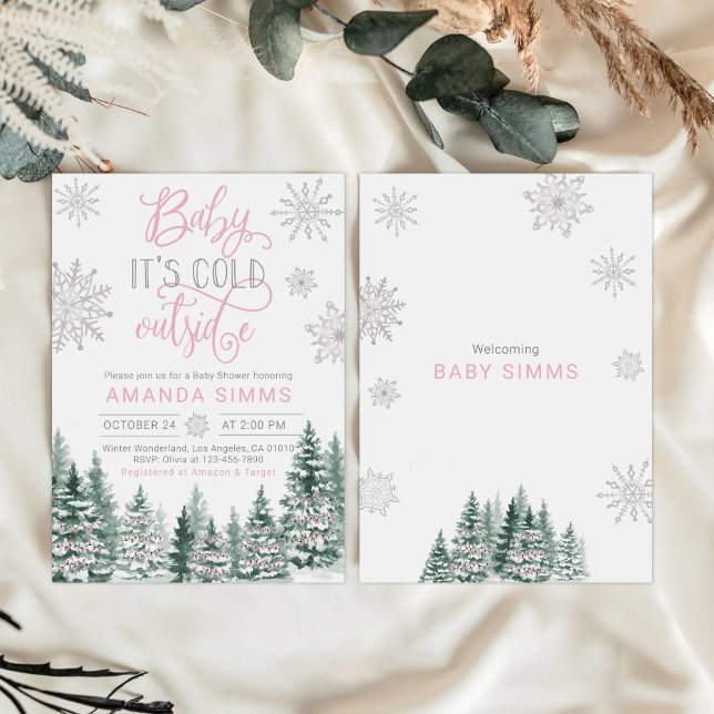 Baby shower d'hiver Invitation Il fait froid dehor (Créateur téléchargé)