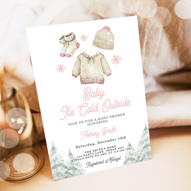 Baby shower d'hiver Invitation Il fait froid dehor (Créateur téléchargé)