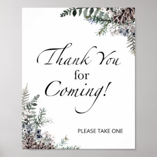 Baby shower d'hiver Merci pour venir Poster