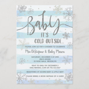 Baby shower d'hiver Snowflakes Invitation