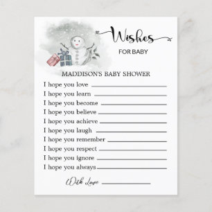 Baby shower d'hiver Voeux pour la carte bébé