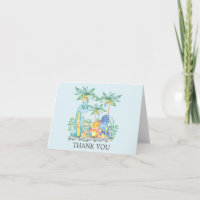 Baby shower Dinosaures mignon Merci Note