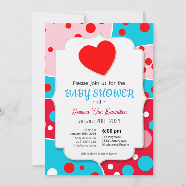 Baby shower d'invitation Budget Pop Art Invitation (Devant)