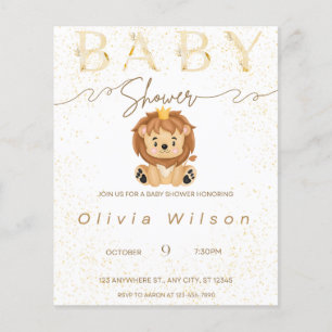 baby shower d'invitation, or, animal