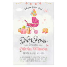 baby shower d'invitation, petite fille