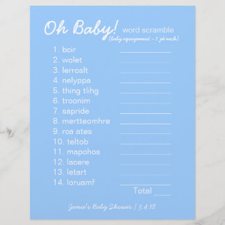 Baby shower do-it-yourself - Jeu Word Scramble - b