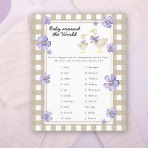 Baby shower d'oie - bébé dans le monde jeu