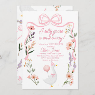 Baby shower d'oie Invitation Pink Girl Invitation
