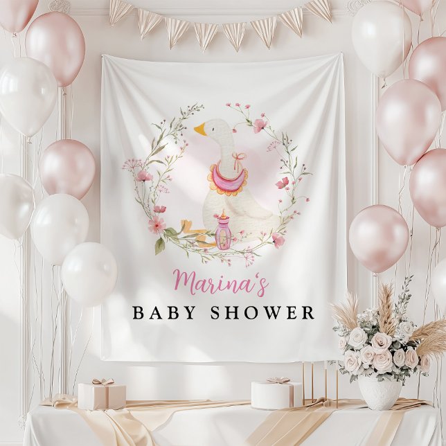Baby shower d'oie pour fille-bébé fond Tapisserie (Créateur téléchargé)