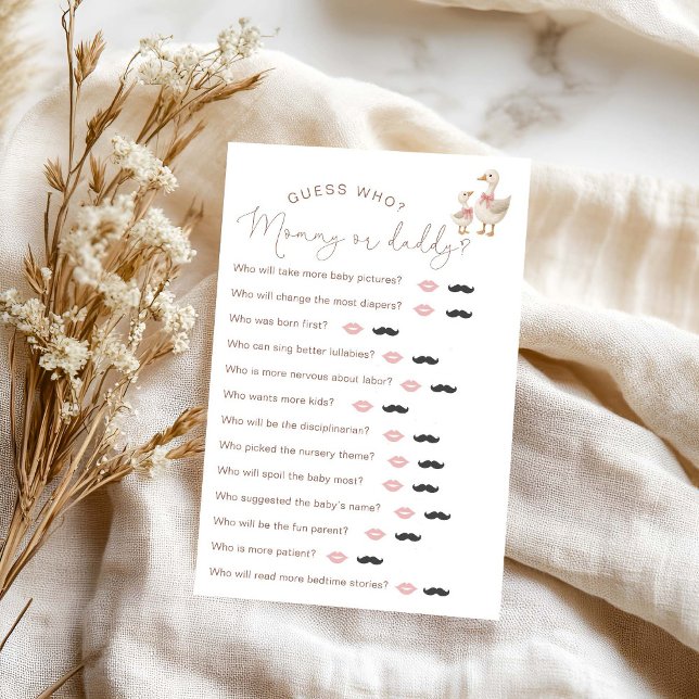 Baby shower d'oie stupide "Devinez qui" Jeu (Créateur téléchargé)