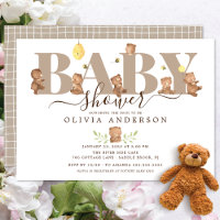 Baby shower d'ours au miel mignon Invitation