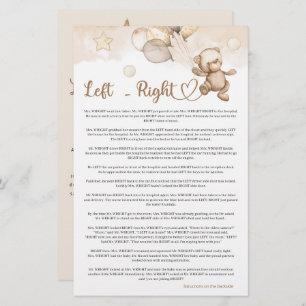 Baby shower d'ours de bébé à droite gauche