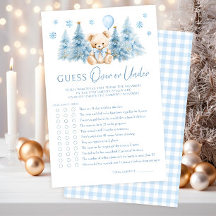 Baby shower d'ours en peluche d'hiver au-dessus ou
